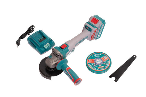 TOTAL - POLIZOR UNGHIULAR -115MM - 20V - 4.0Ah - MOTOR FARA PERII (INCLUDE 1 ACUMULATOR, 1 INCARCATO