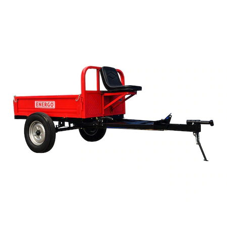 Remorca 500 kg net, 600 kg brut cu scaun si spatar pentru motosape, Energo - belgarden.ro